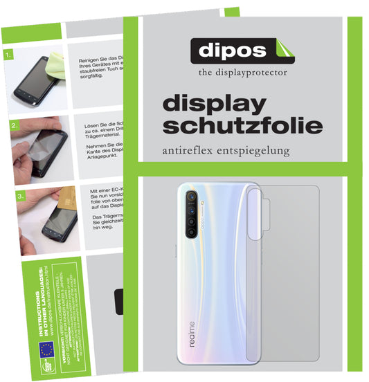 Matte Displayschutzfolie von dipos passend für Oppo Realme X2 Rückseite, präziser Zuschnitt und blasenfrei montiert