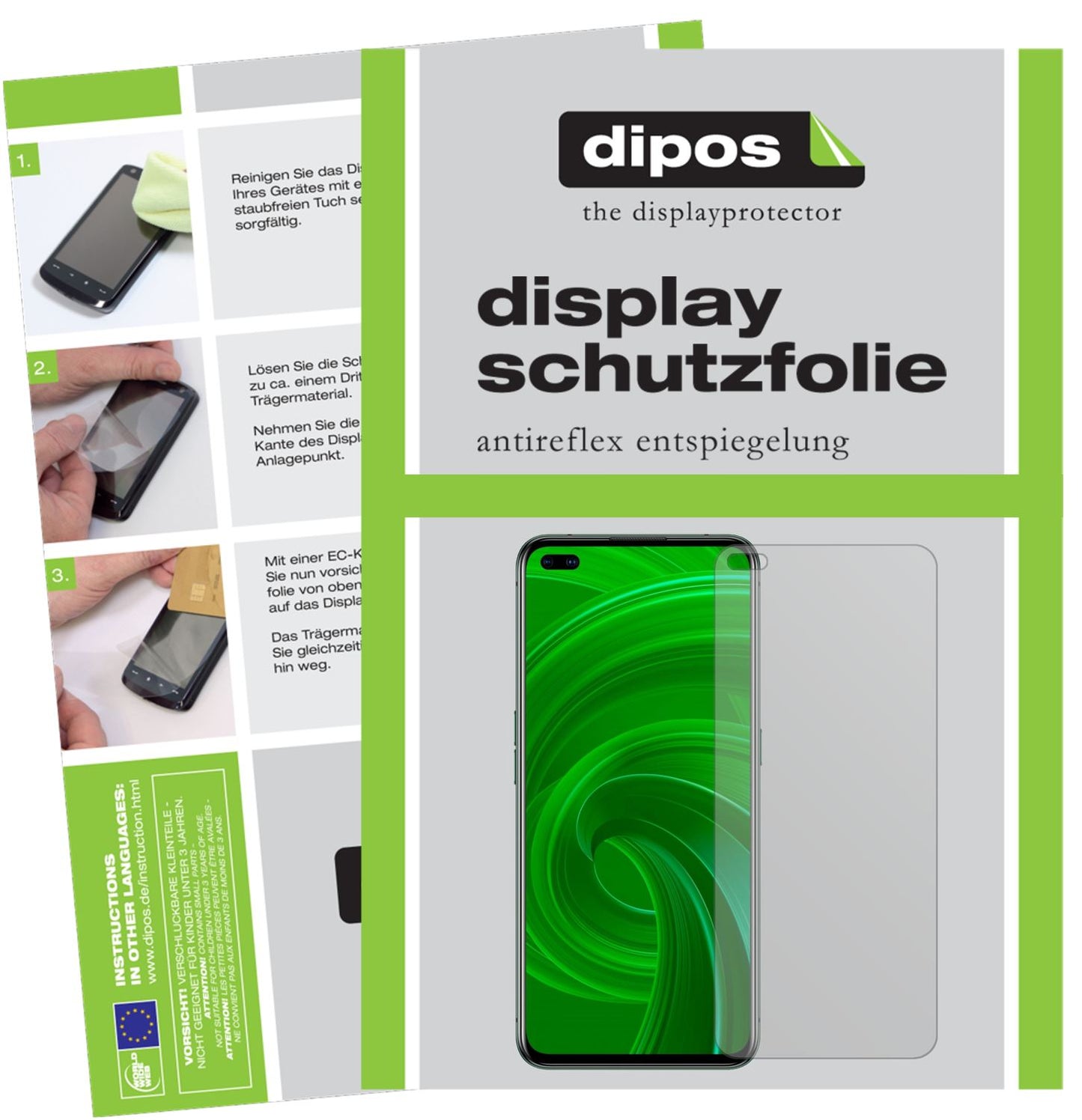 Matte Displayschutzfolie von dipos passend für Oppo Realme X50t 5G, präziser Zuschnitt und blasenfrei montiert