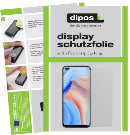 Matte Displayschutzfolie von dipos passend für Oppo Reno4 Z 5G, präziser Zuschnitt und blasenfrei montiert