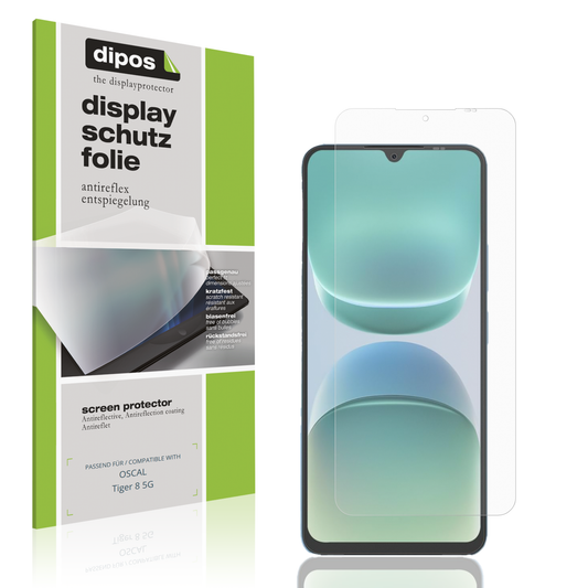 Matte Displayschutzfolie von dipos passend für OSCAL Tiger 8 5G, präziser Zuschnitt und blasenfrei montiert