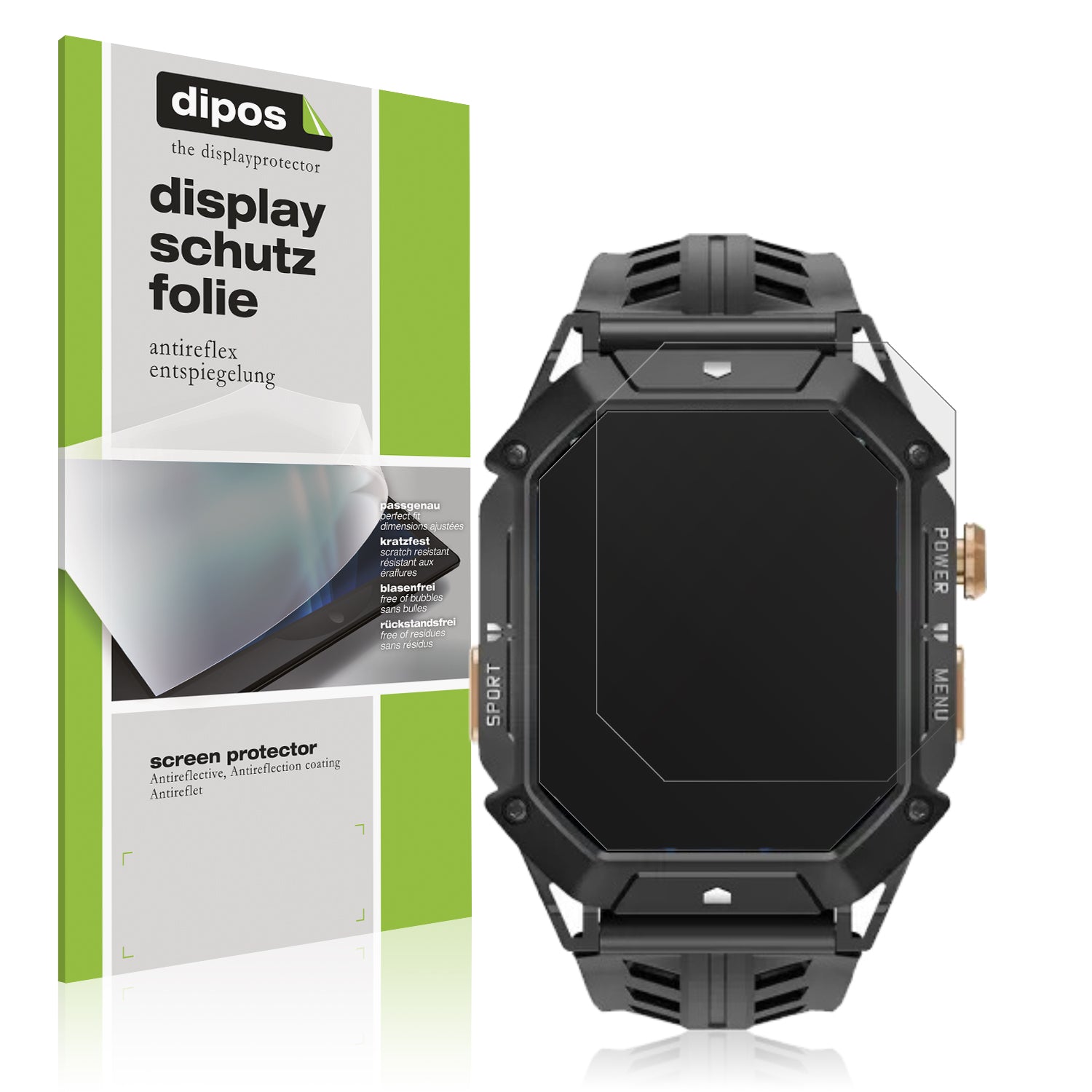 Matte Displayschutzfolie von dipos passend für Oukitel BT80, präziser Zuschnitt und blasenfrei montiert