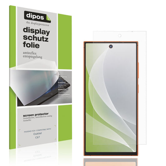 Matte Displayschutzfolie von dipos passend für Oukitel C67, präziser Zuschnitt und blasenfrei montiert
