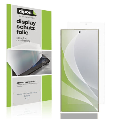 Matte Displayschutzfolie von dipos passend für Oukitel C72, präziser Zuschnitt und blasenfrei montiert