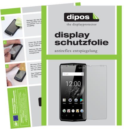 Matte Displayschutzfolie von dipos passend für Oukitel K10, präziser Zuschnitt und blasenfrei montiert