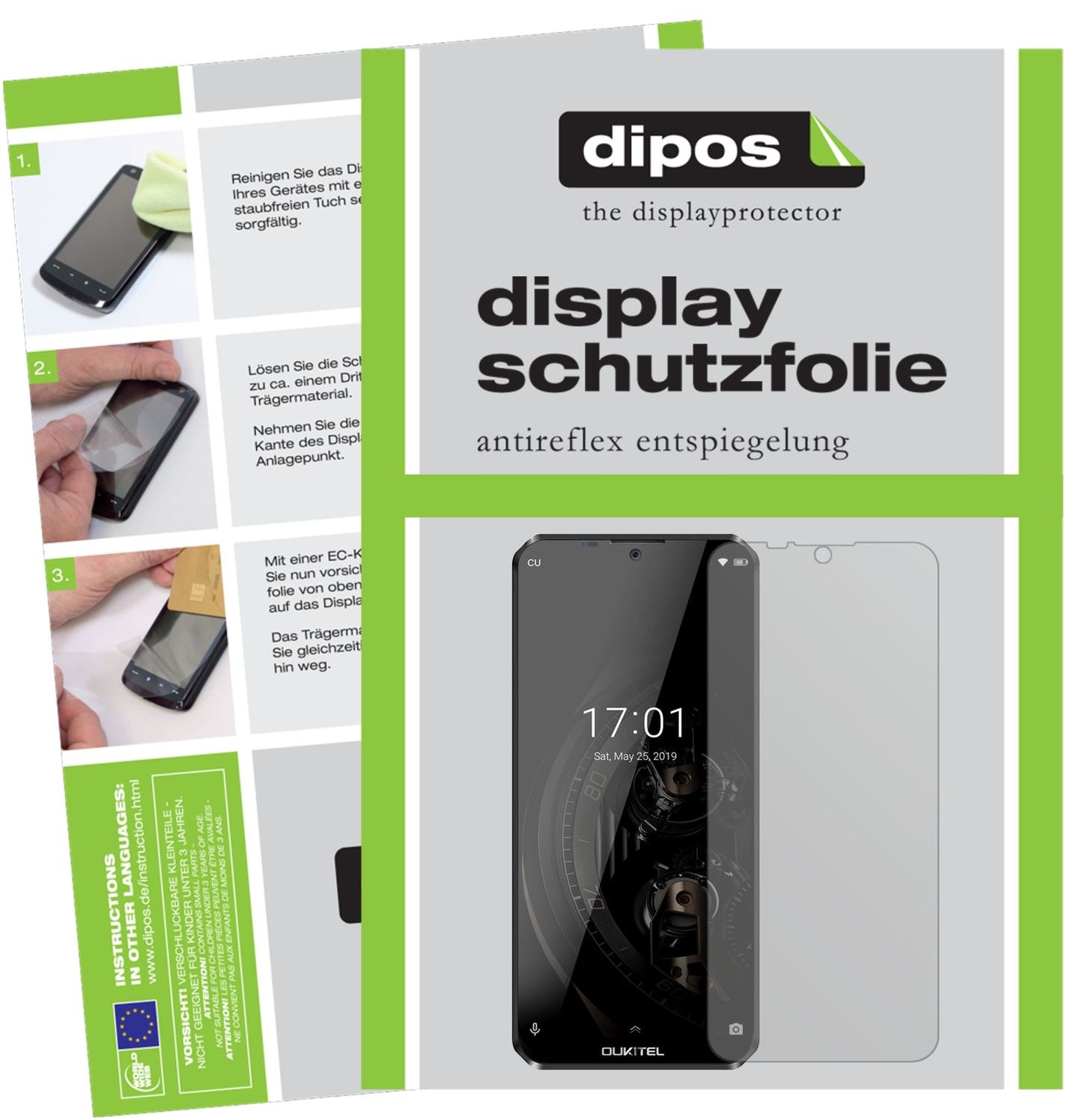Matte Displayschutzfolie von dipos passend für Oukitel K12, präziser Zuschnitt und blasenfrei montiert