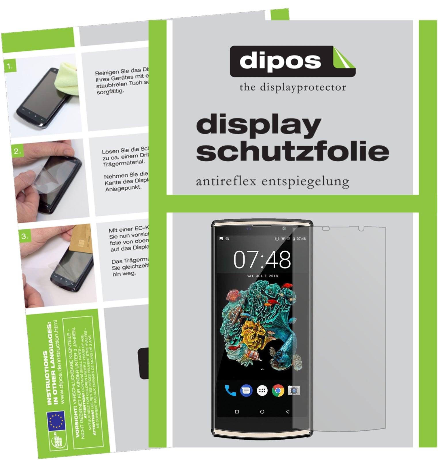 Matte Displayschutzfolie von dipos passend für Oukitel K7, präziser Zuschnitt und blasenfrei montiert