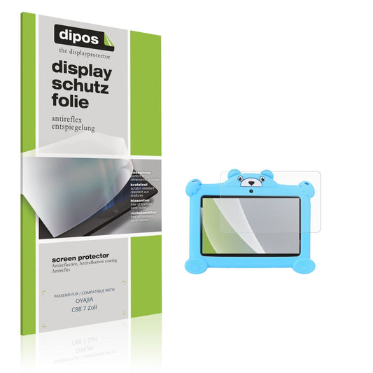 Matte Displayschutzfolie von dipos passend für OYAJIA C88 7 Zoll, präziser Zuschnitt und blasenfrei montiert