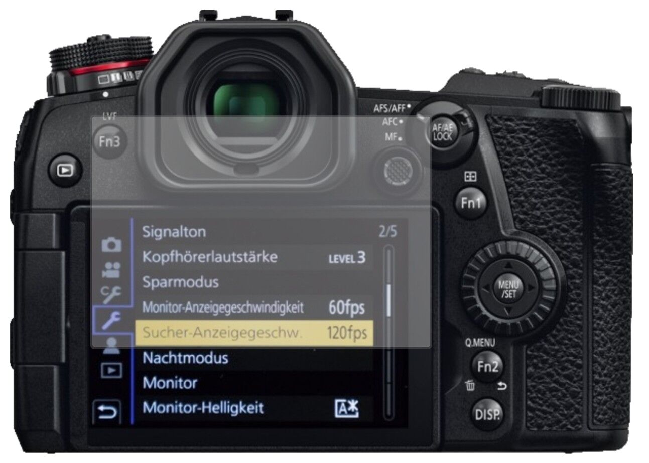 Matte Displayschutzfolie von dipos passend für Panasonic Lumix GX9, präziser Zuschnitt und blasenfrei montiert