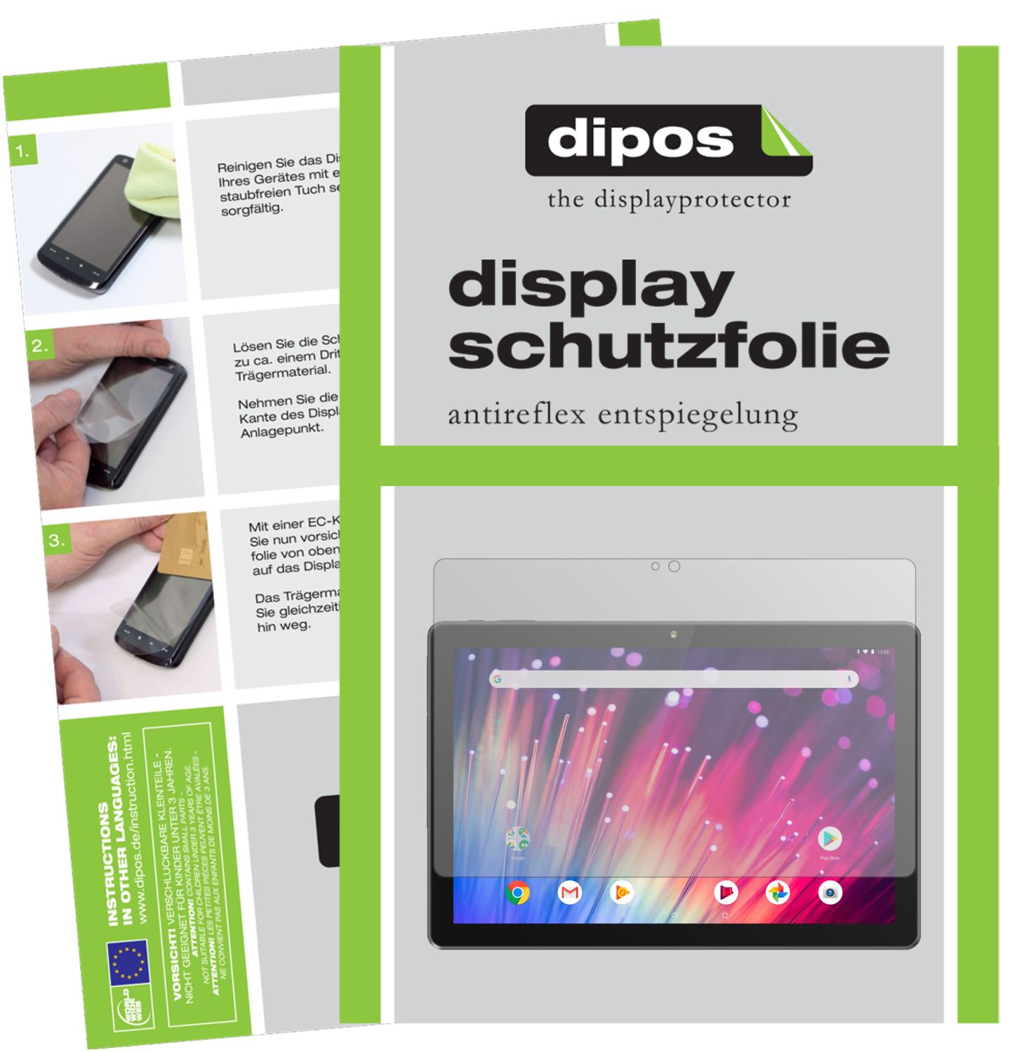 Matte Displayschutzfolie von dipos passend für Peaq PET 100, präziser Zuschnitt und blasenfrei montiert