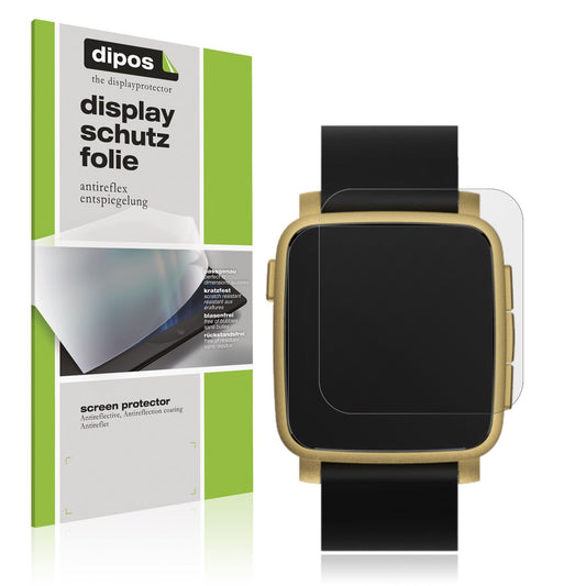 Matte Displayschutzfolie von dipos passend für Pebble Time 2, präziser Zuschnitt und blasenfrei montiert