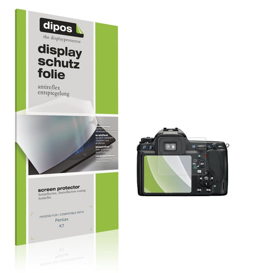 Matte Displayschutzfolie von dipos passend für Pentax K7, präziser Zuschnitt und blasenfrei montiert