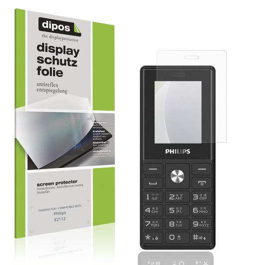 Matte Displayschutzfolie von dipos passend für Philips E2112, präziser Zuschnitt und blasenfrei montiert