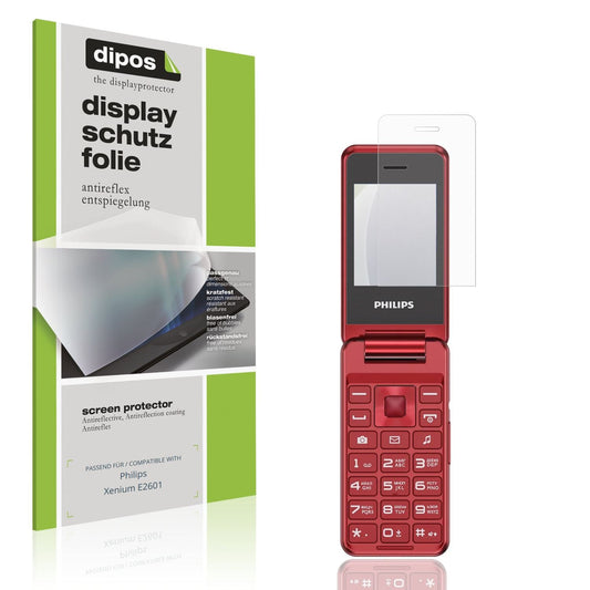 Matte Displayschutzfolie von dipos passend für Philips Xenium E2601, präziser Zuschnitt und blasenfrei montiert