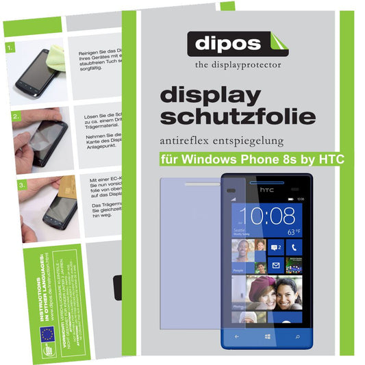 Matte Displayschutzfolie von dipos passend für Phone 8s by HTC Windows, präziser Zuschnitt und blasenfrei montiert