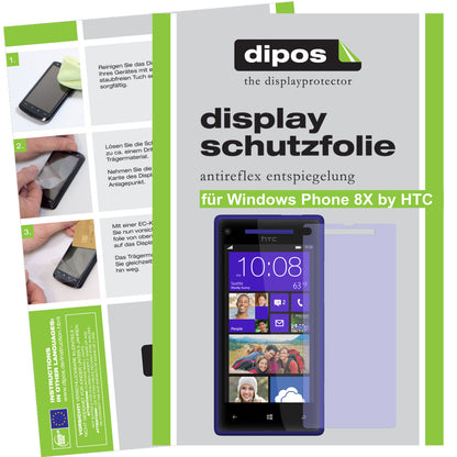 Matte Displayschutzfolie von dipos passend für Phone 8x by HTC Windows, präziser Zuschnitt und blasenfrei montiert