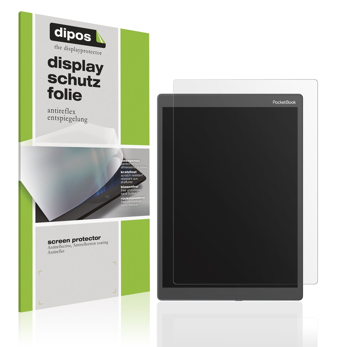 Matte Displayschutzfolie von dipos passend für Pocketbook Color Note, präziser Zuschnitt und blasenfrei montiert