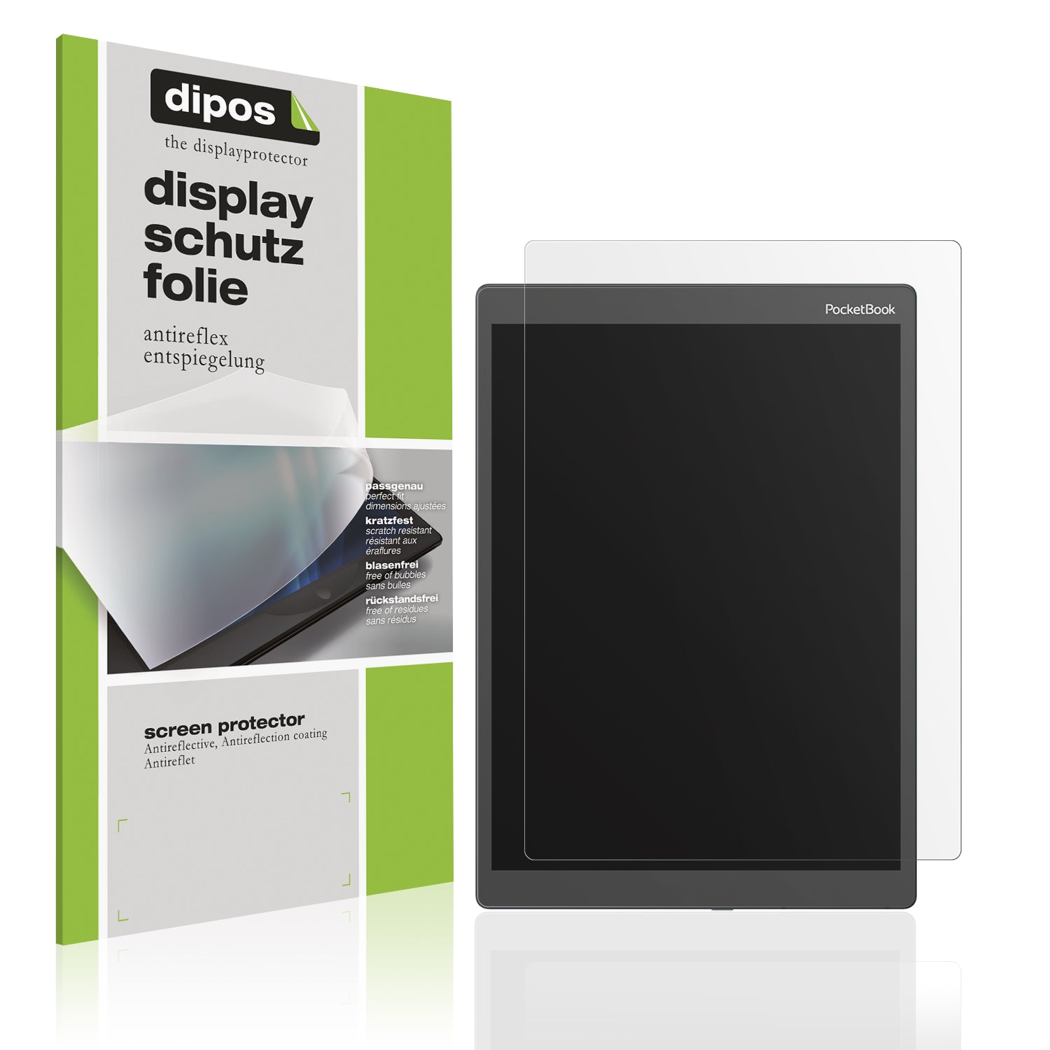 Matte Displayschutzfolie von dipos passend für Pocketbook Color Note, präziser Zuschnitt und blasenfrei montiert