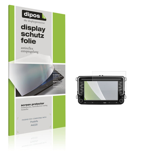 Matte Displayschutzfolie von dipos passend für Podofo A4220, präziser Zuschnitt und blasenfrei montiert
