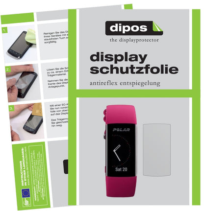 Matte Displayschutzfolie von dipos passend für Polar A370, präziser Zuschnitt und blasenfrei montiert