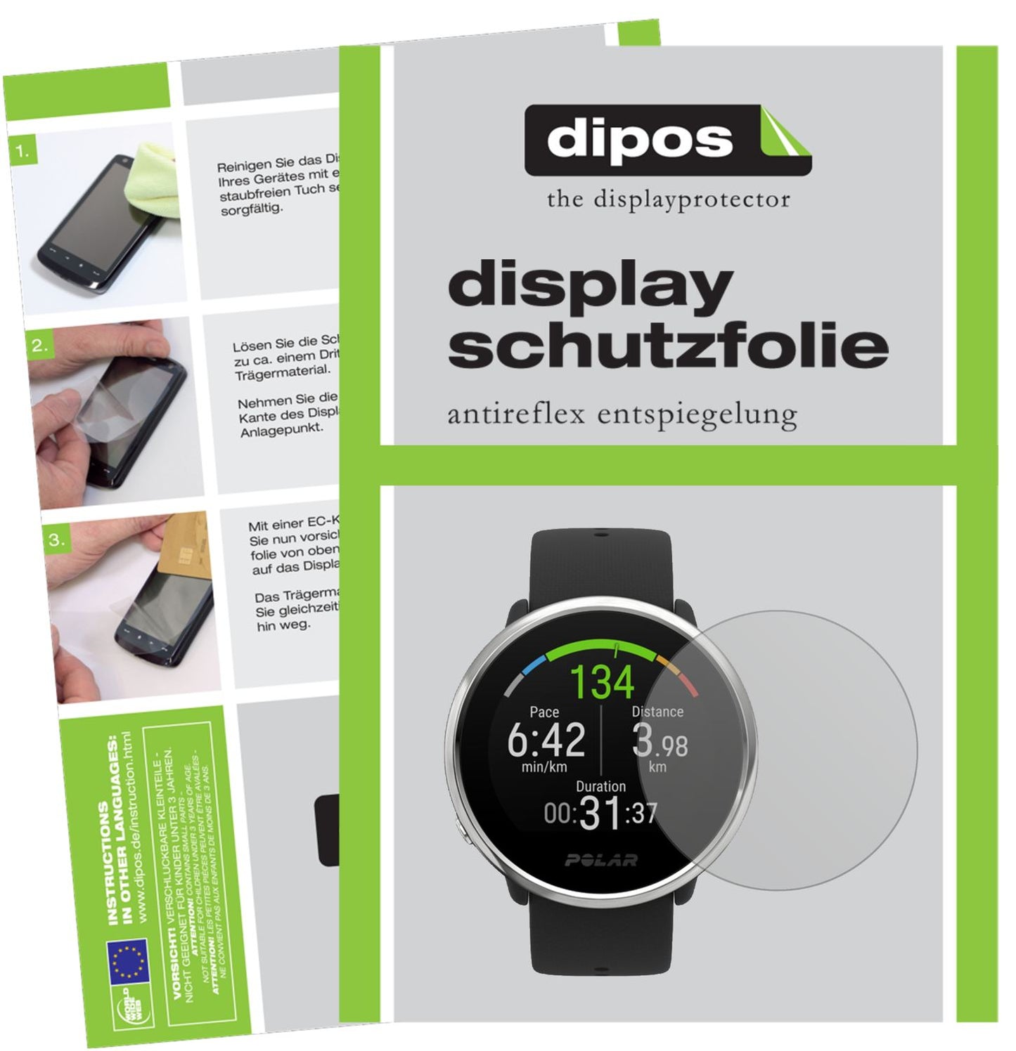 Matte Displayschutzfolie von dipos passend für Polar Ignite, präziser Zuschnitt und blasenfrei montiert