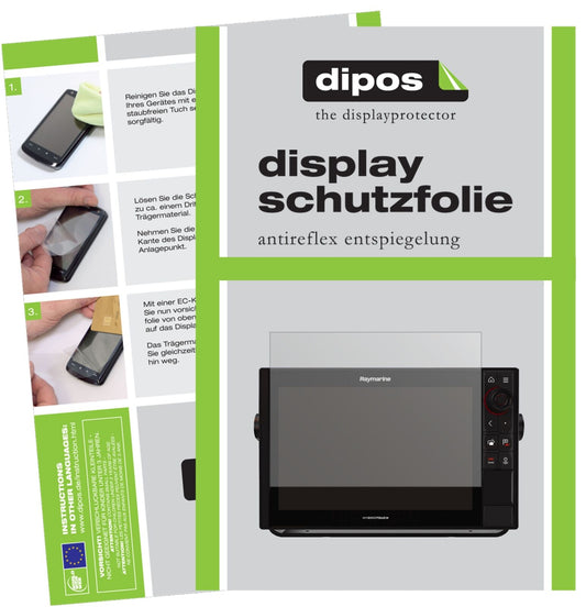 Matte Displayschutzfolie von dipos passend für Raymarine Axiom Pro 16, präziser Zuschnitt und blasenfrei montiert