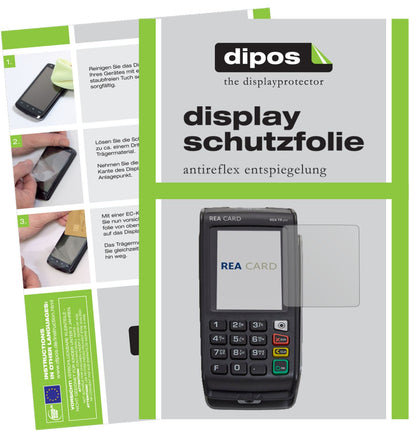 Matte Displayschutzfolie von dipos passend für REA CARD T9 pro Terminal, präziser Zuschnitt und blasenfrei montiert