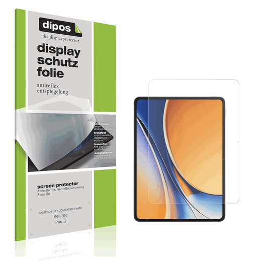 Matte Displayschutzfolie von dipos passend für Realme Pad 3, präziser Zuschnitt und blasenfrei montiert