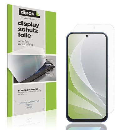 Matte Displayschutzfolie von dipos passend für Redmi 17 4G, präziser Zuschnitt und blasenfrei montiert