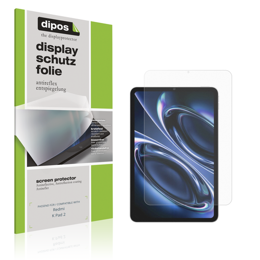 Matte Displayschutzfolie von dipos passend für Redmi K Pad 2, präziser Zuschnitt und blasenfrei montiert