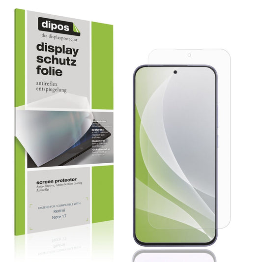 Matte Displayschutzfolie von dipos passend für Redmi Note 17, präziser Zuschnitt und blasenfrei montiert