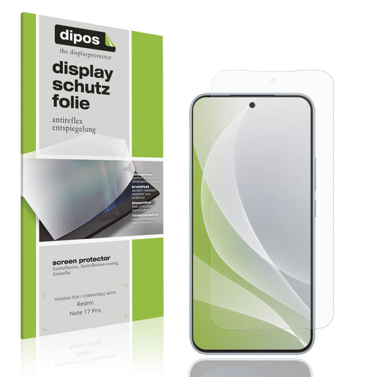 Matte Displayschutzfolie von dipos passend für Redmi Note 17 Pro, präziser Zuschnitt und blasenfrei montiert