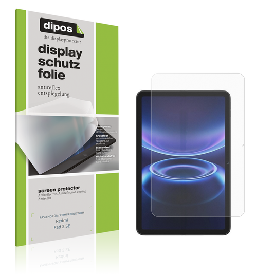 Matte Displayschutzfolie von dipos passend für Redmi Pad 2 SE, präziser Zuschnitt und blasenfrei montiert
