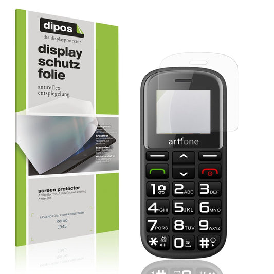 Matte Displayschutzfolie von dipos passend für Retoo E945, präziser Zuschnitt und blasenfrei montiert