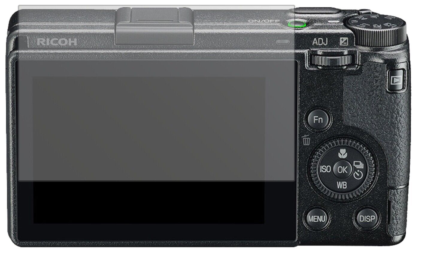 Matte Displayschutzfolie von dipos passend für Ricoh GR III, präziser Zuschnitt und blasenfrei montiert