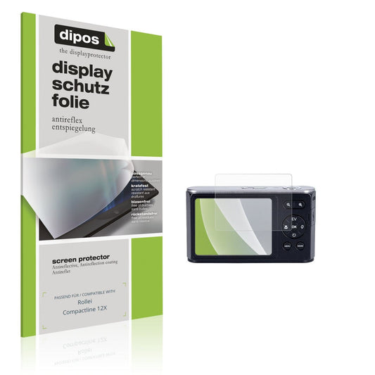 Matte Displayschutzfolie von dipos passend für Rollei Compactline 12X, präziser Zuschnitt und blasenfrei montiert