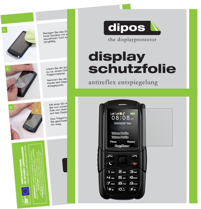 Matte Displayschutzfolie von dipos passend für RugGear RG129, präziser Zuschnitt und blasenfrei montiert
