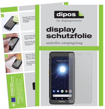 Matte Displayschutzfolie von dipos passend für RugGear RG655, präziser Zuschnitt und blasenfrei montiert