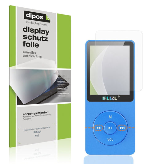 Matte Displayschutzfolie von dipos passend für RUIZU X02, präziser Zuschnitt und blasenfrei montiert