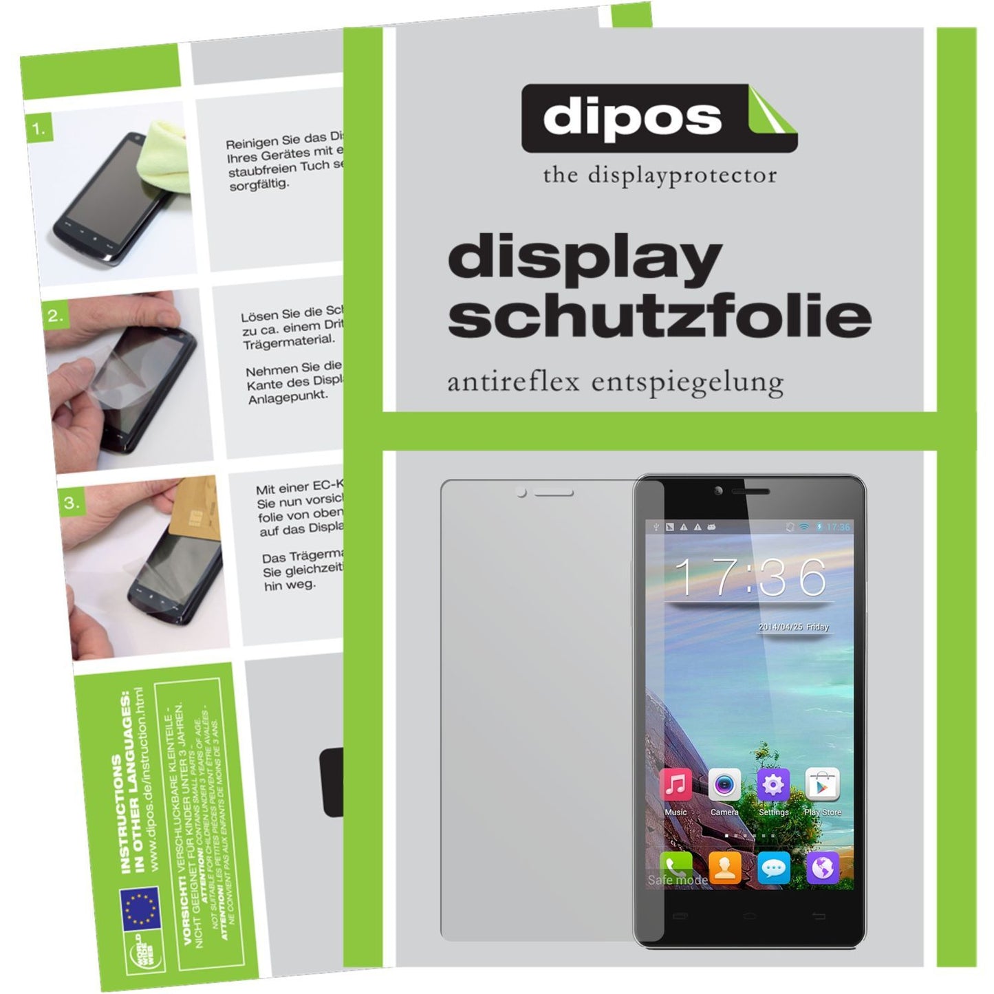 Matte Displayschutzfolie von dipos passend für S208 Cubot, präziser Zuschnitt und blasenfrei montiert