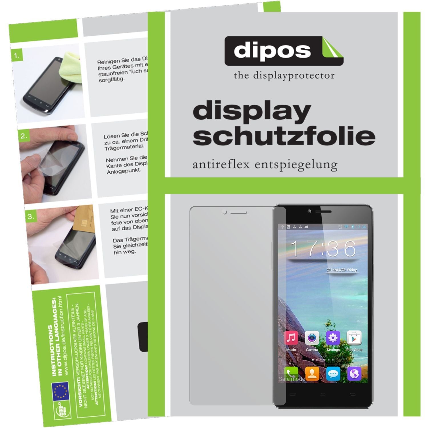 Matte Displayschutzfolie von dipos passend für S208 Cubot, präziser Zuschnitt und blasenfrei montiert