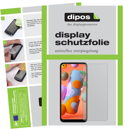 Matte Displayschutzfolie von dipos passend für Samsung Galaxy A12, präziser Zuschnitt und blasenfrei montiert