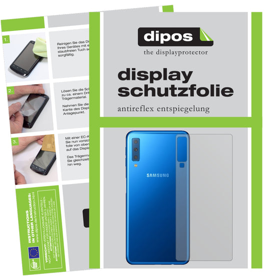 Matte Displayschutzfolie von dipos passend für Samsung Galaxy A7 (2018) Rückseite, präziser Zuschnitt und blasenfrei montiert
