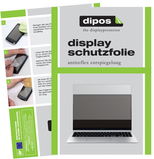 Matte Displayschutzfolie von dipos passend für Samsung Galaxy Book Pro 360 13.3 Zoll, präziser Zuschnitt und blasenfrei montiert