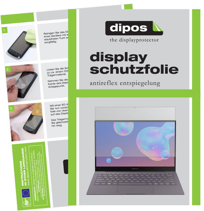 Matte Displayschutzfolie von dipos passend für Samsung Galaxy Book S, präziser Zuschnitt und blasenfrei montiert