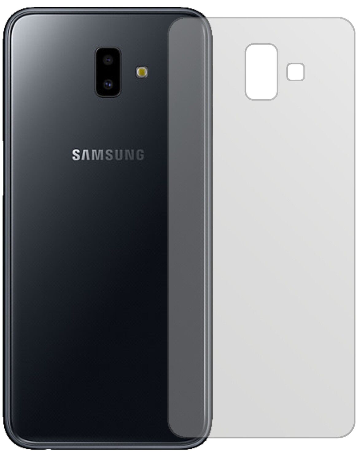 Matte Displayschutzfolie von dipos passend für Samsung Galaxy J6 Plus (2018) Rückseite, präziser Zuschnitt und blasenfrei montiert