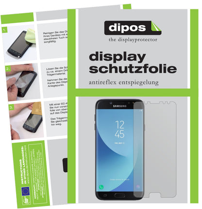 Matte Displayschutzfolie von dipos passend für Samsung Galaxy J7 Pro, präziser Zuschnitt und blasenfrei montiert