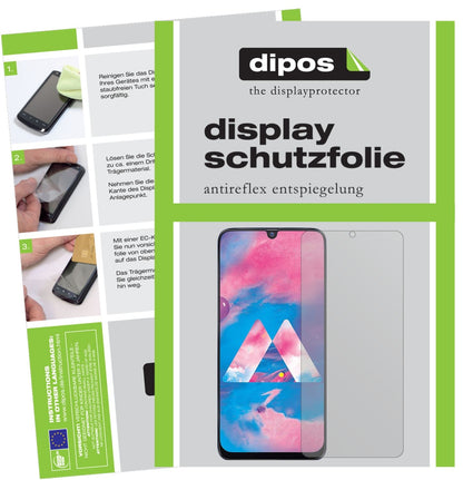 Matte Displayschutzfolie von dipos passend für Samsung Galaxy M30, präziser Zuschnitt und blasenfrei montiert