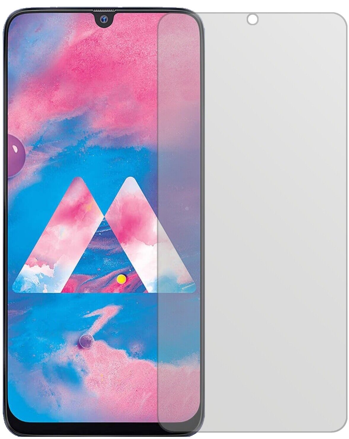Matte Displayschutzfolie von dipos passend für Samsung Galaxy M30, präziser Zuschnitt und blasenfrei montiert