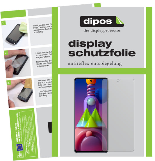 Matte Displayschutzfolie von dipos passend für Samsung Galaxy M51, präziser Zuschnitt und blasenfrei montiert