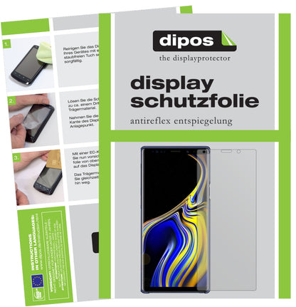 Matte Displayschutzfolie von dipos passend für Samsung Galaxy Note 9, präziser Zuschnitt und blasenfrei montiert